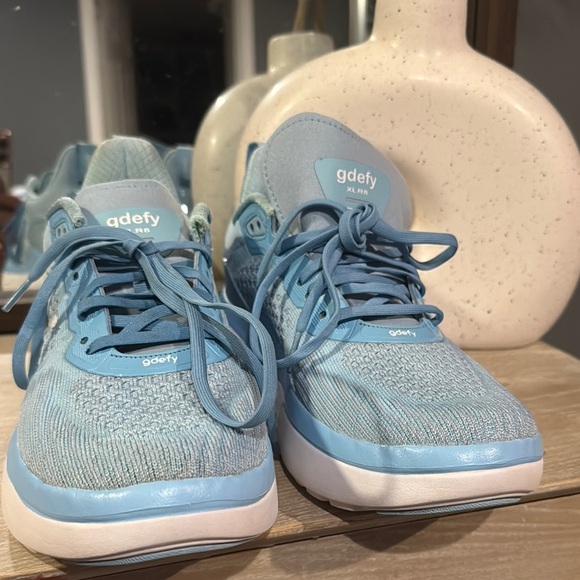 Blue Athletic Sneakers with White Midsole - Picture 3 of 9